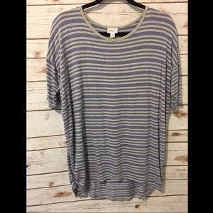 XS gray and lavender hi-lo tunic